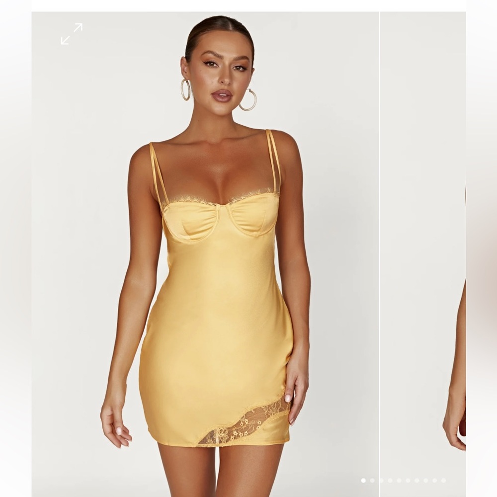 NWT Meshki satin dress. Never worn, size small